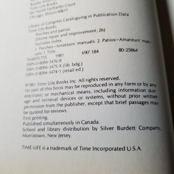 Time life home repair series book Porches & Patios - Picture 5 of 6